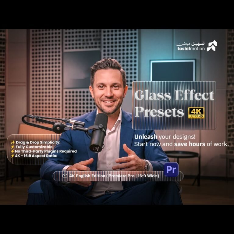Atheer ✨ Glass Effect Presets — 4K English Edition (Premiere Pro | 16:9 Wide)